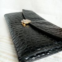 Черна лачена чанта +колан имитация на змийска кожа , снимка 2 - Чанти - 42048816