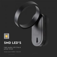 LED Аплик 5W Черен 2in1 Смяна на светлината, снимка 4 - Лампи за стена - 42078523