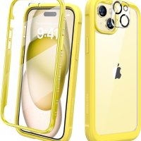 Калъф за телефон Diaclara, предназначен за iPhone 15 (лимоненожълт), снимка 1 - Калъфи, кейсове - 42204029