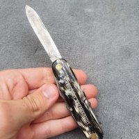 Стар Немски мултифункционален нож джобен острие риболов къмпинг туризъм, снимка 4 - Ножове - 42611104