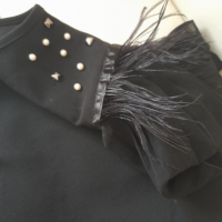 Дамска блуза с къс ръкав с пера, снимка 7 - Потници - 36204033