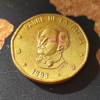 Монета Доминиканска Република 1 песо, 1993, снимка 2 - Нумизматика и бонистика - 44429338