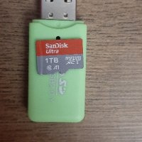 Micro sd card 1 tb Sandisk +флашка преходник-45 лв, снимка 2 - USB Flash памети - 42237288