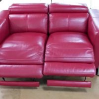 Червен комплект двойка и фотьойл с електрически релакс механизъм, снимка 12 - Дивани и мека мебел - 40283151