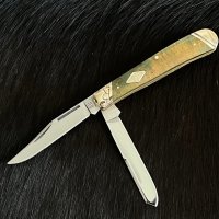 Колекционерски сгъваем нож с две остриета RR Trapper Artisan Wood. (RR1964), снимка 3 - Ножове - 42457545