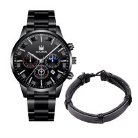 Мъжки елегантен водоустойчив часовник BASID, снимка 1 - Мъжки - 41897443