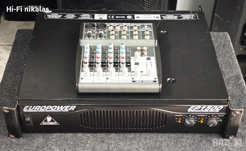 професионално стъпало усилвател миксер мишпулт BEHRINGER EP 1500 XENYX 802 , снимка 1