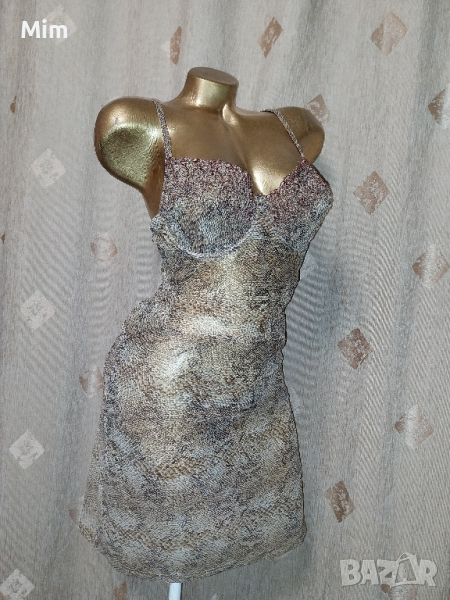 L /XL Кафява нощница змийски принт , снимка 1