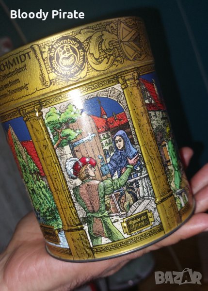 Стара Метална Кутия От Бонбони, снимка 1