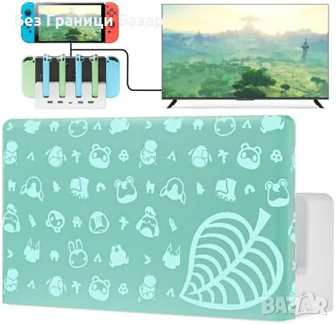 Нова Бърза Switch TV Dock 4K HDMI Зарядно с 7 LED цвята USB станция, снимка 1