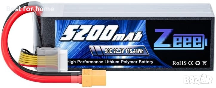 Zeee 6S Lipo Battery 5200mAh 22.2V 50C with XT90 Plug, снимка 1