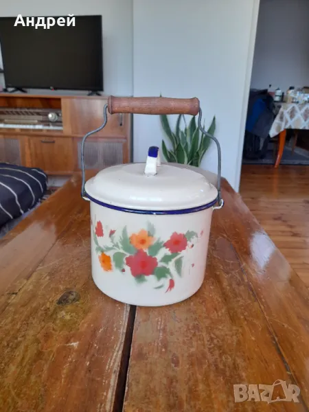 Стара емайлирана котленка #13, снимка 1