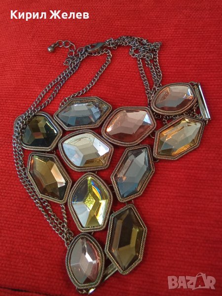 ЗЛАТИСТА ОГЪРЛИЦА с ФАСЕТИРАНИ КРИСТАЛИ 75101, снимка 1