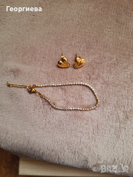 Продавам комплект от стомана обеци и гривна, снимка 1
