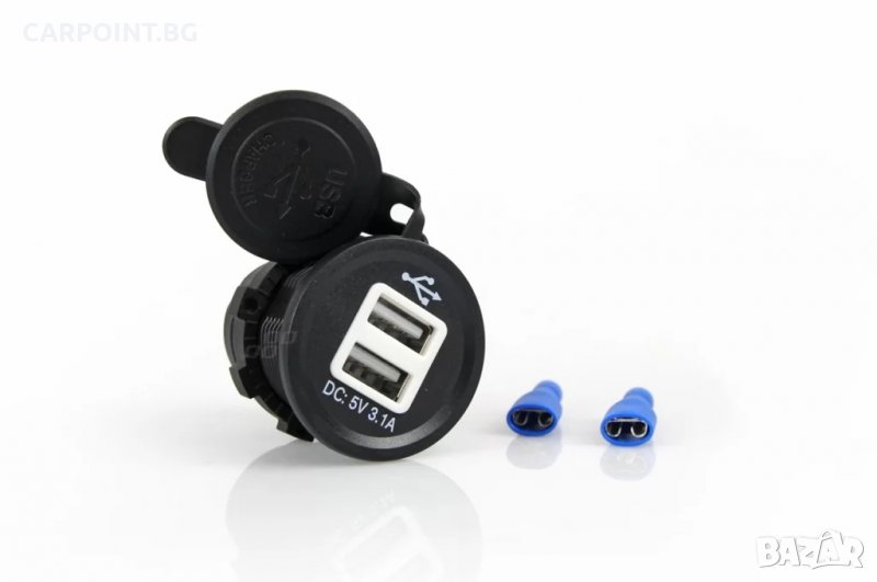 ЗАРЯДНО ЗА КОЛА С 2 USB 12-24V AMIO ЗАХРАНВАЩО УСТРОЙСТВО ЗА ВГРАЖДАНЕ 01434 1БР., снимка 1