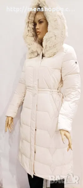 Дълго елегантно яке код 106 - екрю, снимка 1