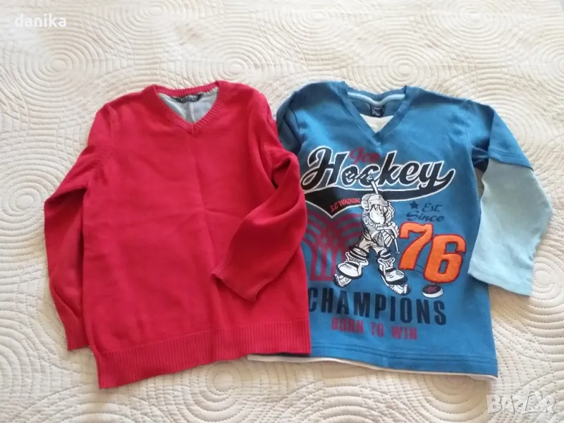 Блуза и памучен пуловер 110 /116 , снимка 1