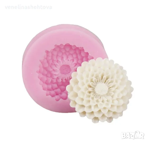 Хризантема Силиконов молд форма за фондан декорация на торта шоколад гипс, снимка 1