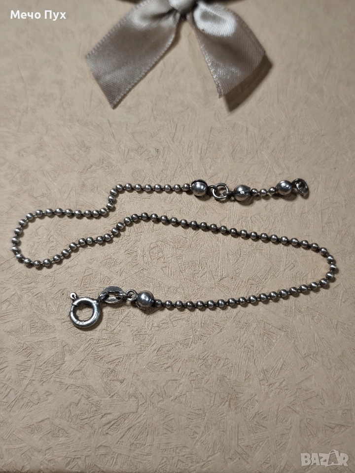 Сребърна гривна за крак (340), снимка 1