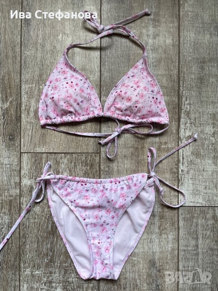 Нов бледо бебешко розово бански комплект флорален принт нежни цветя , снимка 1