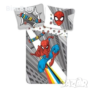 Оригинален детски спален комплект Spiderman Town / Спайдър-мен 100% памук, снимка 1