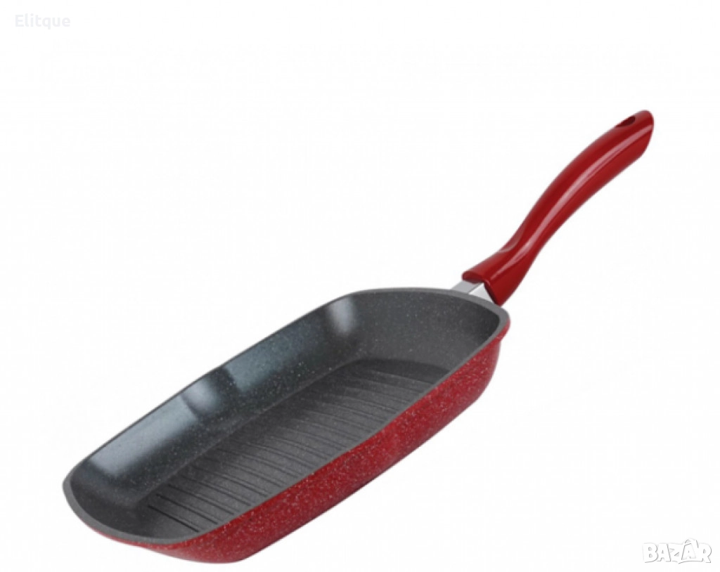 Тиган , Мраморно покритие, индукция, Червен, снимка 1