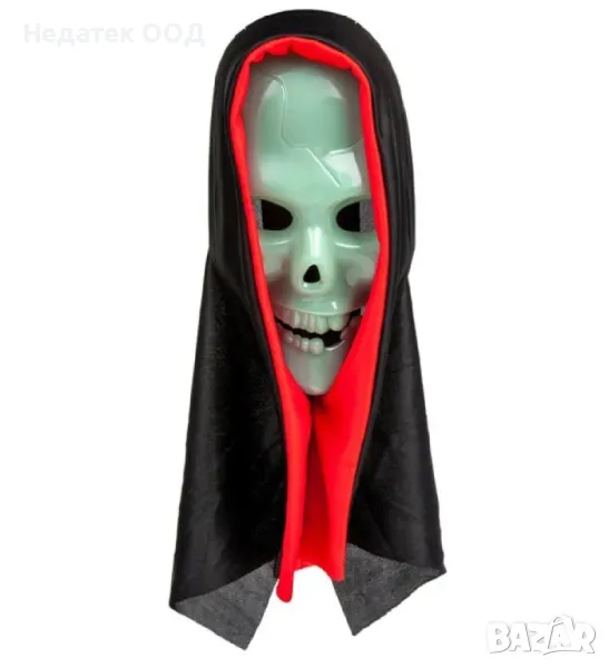 Карнавална маска, фосфоресциращ, череп, снимка 1