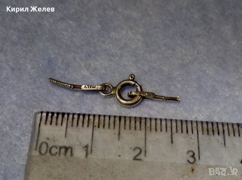 СТАРА СРЕБЪРНА КАРАБИНКА ЗАКОПЧАЛКА За КОЛИЕ ЛАНЕЦ ВЕРИЖКА ГРИВНА РОДИРАНО СРЕБРО 925 ITALY 22358, снимка 1