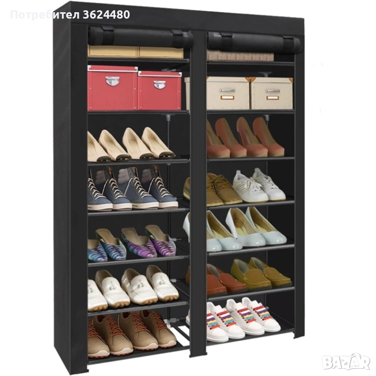 Двоен Стелаж за Обувки 12 Рафта 4713, снимка 1