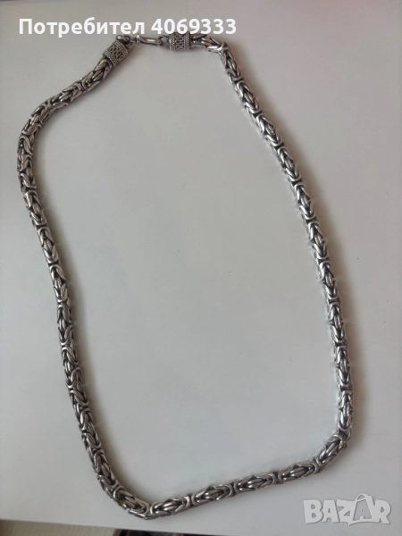 Сребърен ланец 126.22гр 925/61см, снимка 1