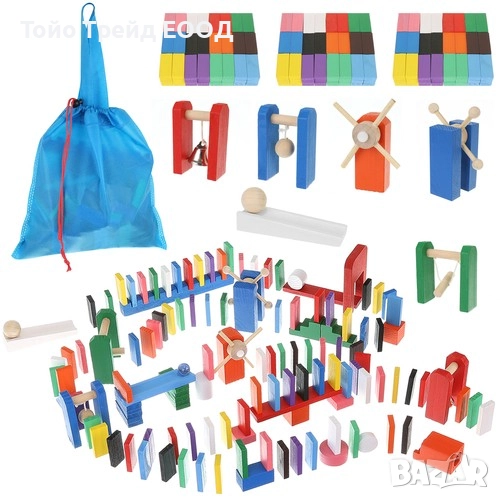 Дървено домино-407 елемента, снимка 1