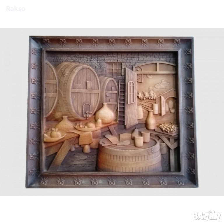 Дърворезба "Винарна", снимка 1