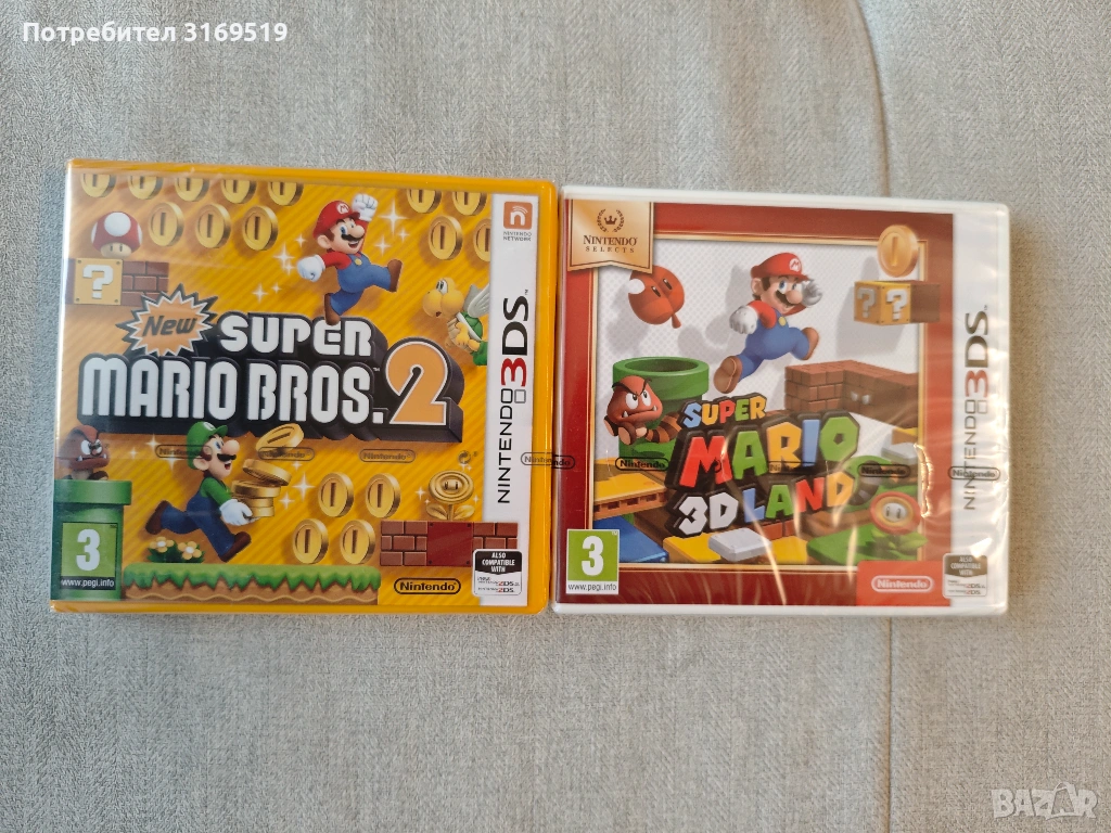 Super Mario 3D Land + New Super Mario Bros 2 Nintendo 3DS, снимка 1