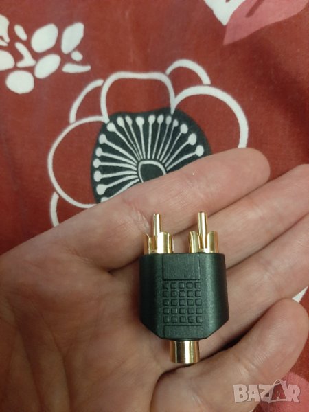 3,5 мм аудио стерео жак женски към 2 RCA мъжки аудио мъжки чинч, снимка 1