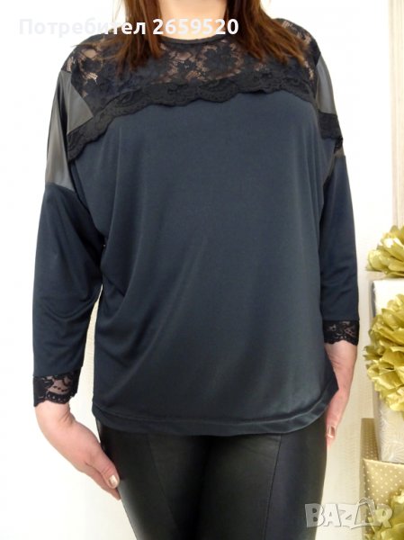 Ново!Макси туника с кожа и дантела, снимка 1