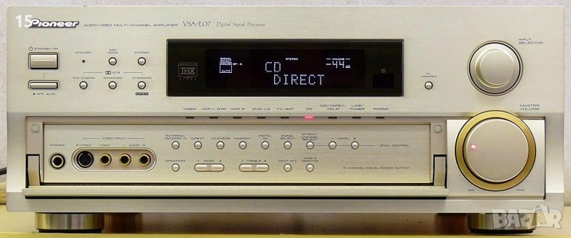 Pioneer VSA-E07 транзисторен многоканален усилвател MOS FET + дистанция, снимка 1