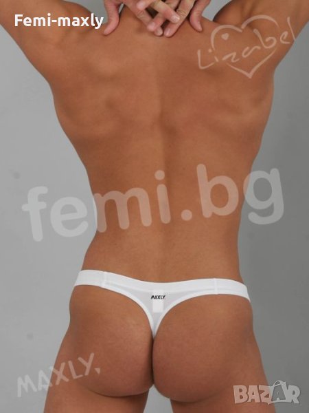 Уникален Супер Секси Бял Мъжки Бански изрязан стринг/прашка 2XL, снимка 1