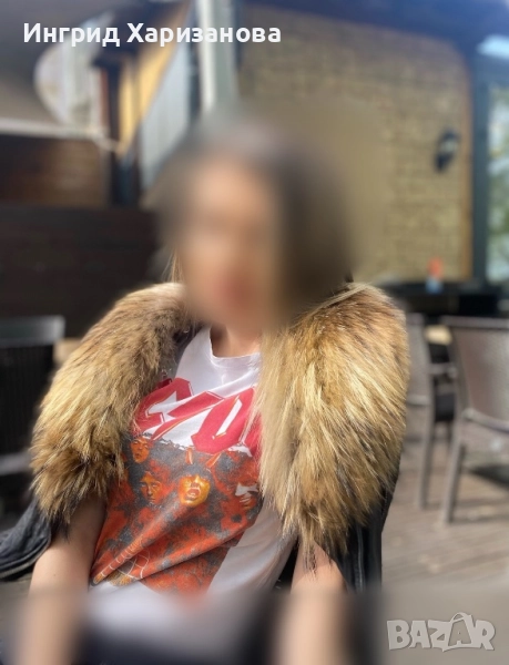 Яка с пух за кожено яке, снимка 1