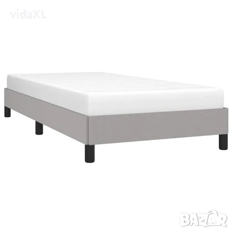 vidaXL Рамка за легло без матрак, светлосива, 90x190 см, плат, снимка 3 - Спални и легла - 56147238