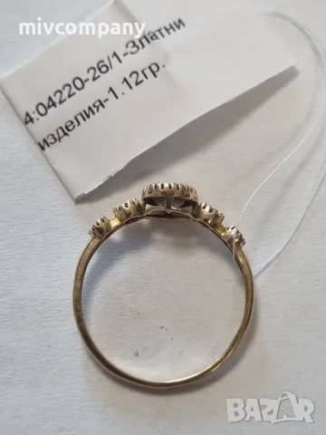 Златен пръстен 1.12гр., снимка 4 - Пръстени - 55878918
