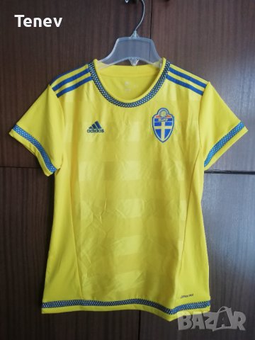 Швеция Адидас Оригинална Дамска Футболна Фланелка Тениска Sweden Adidas 