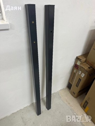Колове, стълбове за оградно пано, врата 2бр, нови, стоманени, прахово боядисани , снимка 2 - Огради и мрежи - 52155200