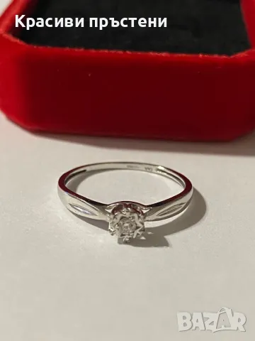 Дискретен златен пръстен с диамант – 9 кр, 1.07 гр, снимка 5 - Пръстени - 50181825