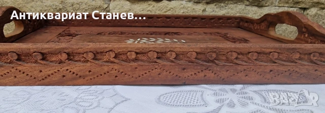Колекция от  дървени подноса, изработени в Индия, снимка 3 - Антикварни и старинни предмети - 50752153