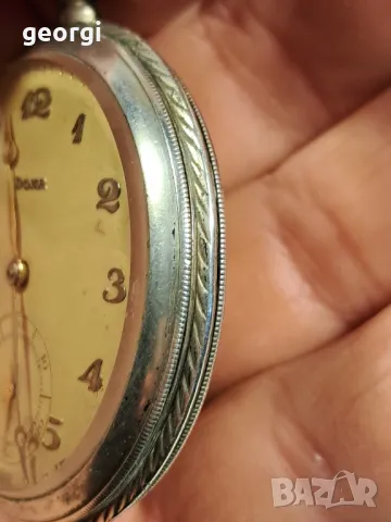 швейцарски сребърен джобен часовник Doxa, снимка 6 - Мъжки - 47720278