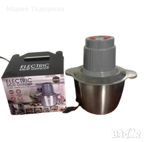 Висококачествен електрически чопър за смилане на месо,ядки и зеленчуци с обем 3 литра, снимка 13 - Кухненски роботи - 52973461