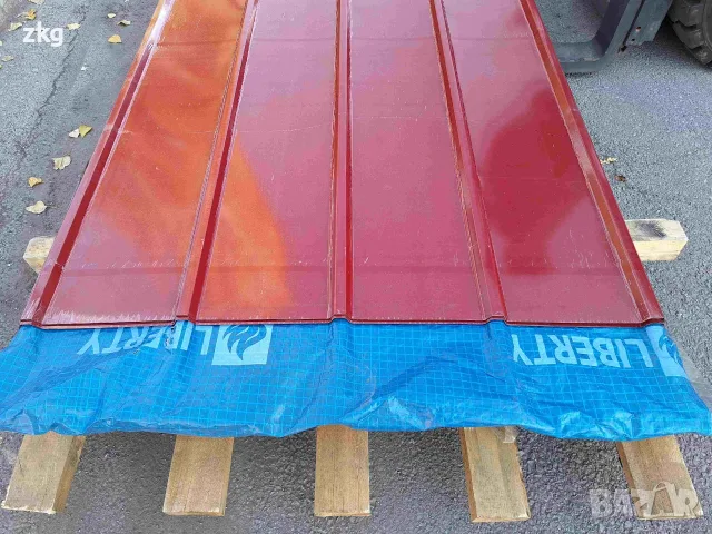 Покривна пластифицирана ламарина TR20x280-1120 RAL3011 L=3.2м в София, снимка 5 - Строителни материали - 55770678