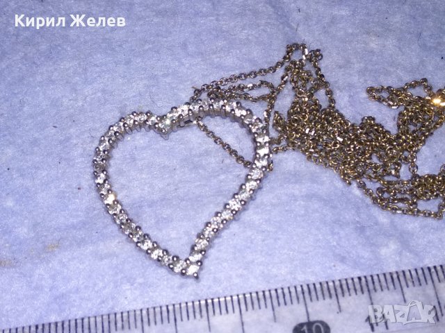 ШАРМАНТНО СЪРЦЕВИДНО СРЕБЪРНО АРТ КОЛИЕ МЕДАЛЬОН СРЕБРО с ПЕЧАТИ S 925 9.38 с ИСКРЯЩИ ЦИРКОНИ 28493, снимка 9 - Колиета, медальони, синджири - 41388798
