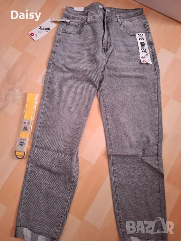 Дамски сиви дънки MOMFit, снимка 2 - Дънки - 56331082