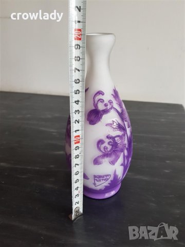Красива ваза НАНСИ DAUM NANCY сецесион лилава реплика, снимка 6 - Вази - 40890529